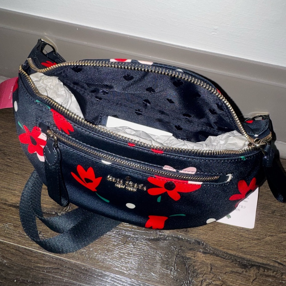 Kate Spade Navy and Red Floral Crossbody Bag - Picture 3 of 3
